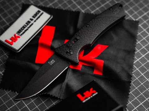 Nóż automatyczny Heckler & Koch FD02 D2 Drop Point czarny