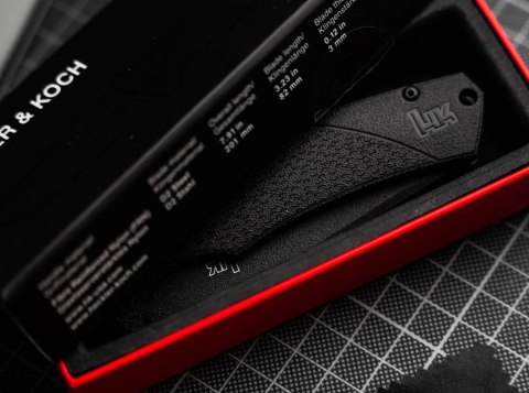 Nóż automatyczny Heckler & Koch FD02 D2 Drop Point czarny