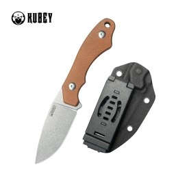 Noż Kubey TLB I Brown Micarta, Beadblasted 14C28N by Alessandra De Santis (KU467C)