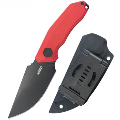 Nóż Kubey Basilisk Fixed Red G10, Blackwashed 14C28N by Damned Designs (KU381B)