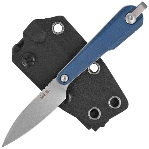 Nóż Kubey YAG SP Blue Micarta, Beadblasted 14C28N by Ostap Hel (KU452B)