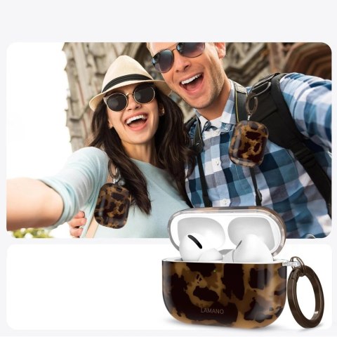 Etui Tech-Protect Lamano na AirPods Pro 3 - czarno-brązowy