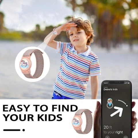 Pasek Tech-Protect Nylon na Apple AirTag 1 / 2 - różowy