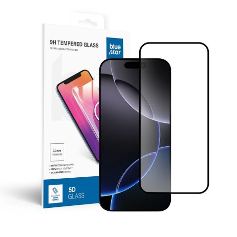 Szkło hartowane do iPhone 16 PRO / 17 / 17 PRO (full glue) Blue Star 5D czarne