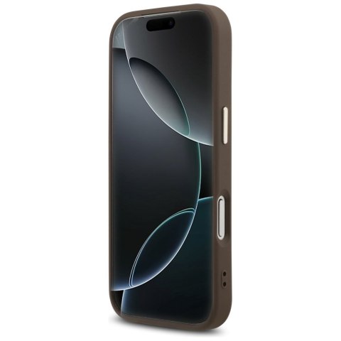 GUESS futerał do IPHONE 17 Pro kompatybilny z MagSafe GUHMP17LP4GTDGMW (4G PU W/ Triangle Logo) złoto brązowy