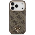GUESS futerał do IPHONE 17 Pro kompatybilny z MagSafe GUHMP17LP4GTDGMW (4G PU W/ Triangle Logo) złoto brązowy