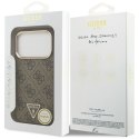 GUESS futerał do IPHONE 17 Pro kompatybilny z MagSafe GUHMP17LP4GTDGMW (4G PU W/ Triangle Logo) złoto brązowy