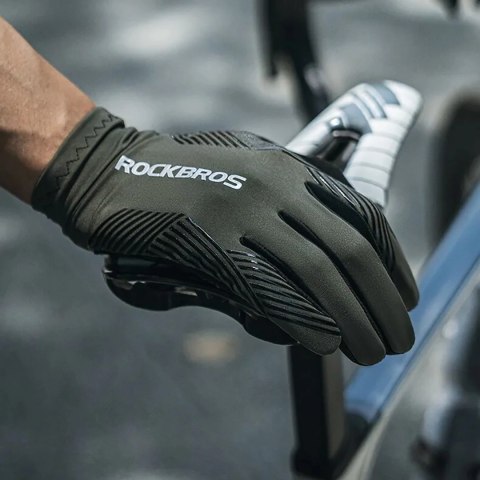 Rękawiczki rowerowe Rockbros 16110006002 amortyzujące rozmiar M - zielono-czarne