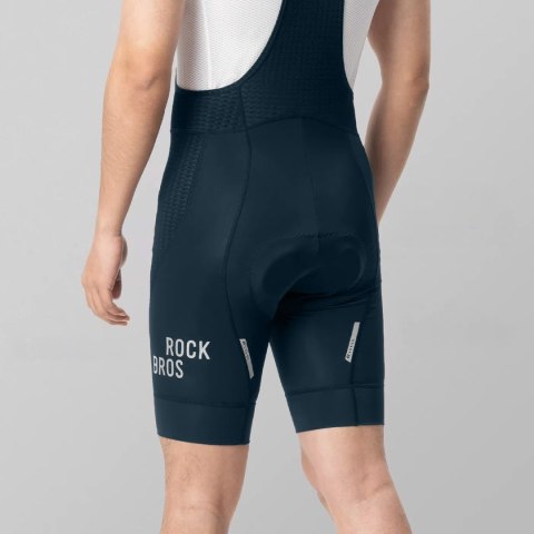 Spodenki rowerowe z szelkami Rockbros YDDK009 męskie krótkie z wkładką Rozmiar XL - ciemnoniebieskie