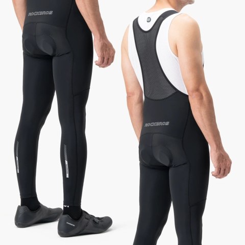 Spodnie rowerowe z szelkami Rockbros 200021 długie z wkładką Rozmiar XXXXL - czarne