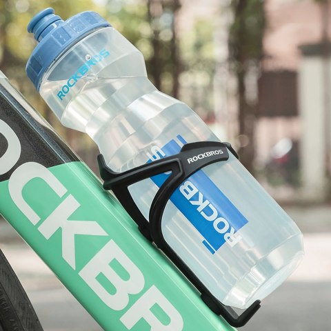 Bidon rowerowy Rockbros 750 ml - przezroczysty z niebieskim ustnikiem