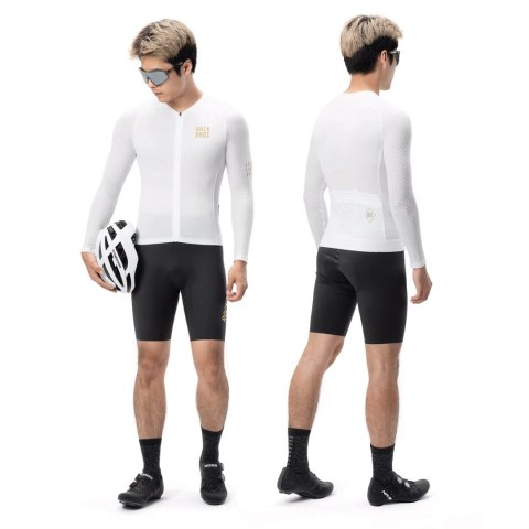 Koszulka rowerowa Rockbros YDCX008 Diamond z długim rękawem rozmiar XL - biała