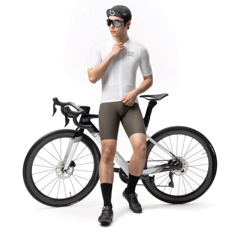 Koszulka rowerowa Rockbros YDDX011 Diamond z krótkim rękawem rozmiar XL - biała
