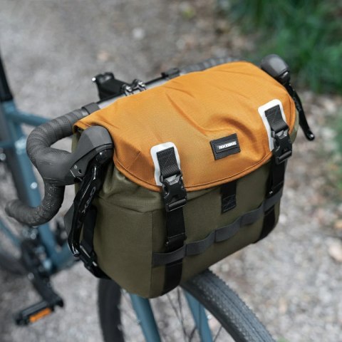 Torba rowerowa Rockbros W019 na kierownicę 13,5-24L - zielono-pomarańczowa