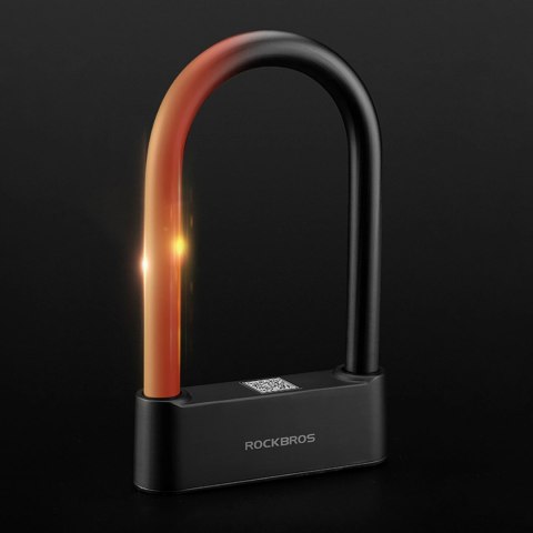 Zapięcie rowerowe Rockbros 32210818001 SMART z czytnikiem linii papilarnych i łącznością Bluetooth - czarny