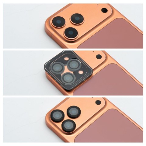 Szkło hartowane na aparat do iPhone 17 PRO / 17 PRO MAX Blue Star Easy Install czarne