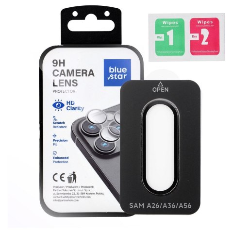 Szkło na aparat BLUE STAR Easy Install do SAMSUNG A36 czarne
