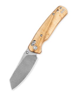 Nóż składany Bestechman Cicada's Wing Olive Wood, Damascus (BMK06-W-2)