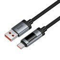 Kabel USB A do USB C Hoco PD 6A 100W 1,2m z wyświetlaczem U148 czarny