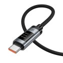 Kabel USB A do USB C Hoco PD 6A 100W 1,2m z wyświetlaczem U148 czarny