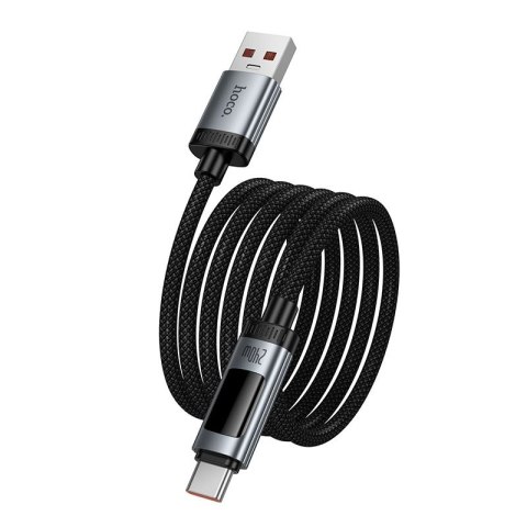 Kabel USB A do USB C Hoco PD 6A 100W 1,2m z wyświetlaczem U148 czarny