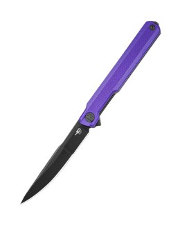 Nóż składany Bestech Duoz Purple G10, Black PVD 14C28N by Ostap Hel (BG65E)