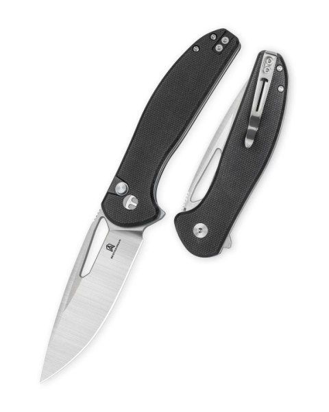 Nóż składany Bestechman Whalefin Black G10, Stonewashed / Satin D2 (BMK18A)