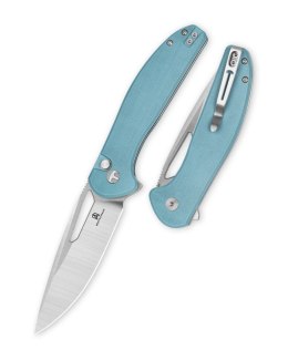 Nóż składany Bestechman Whalefin Blue G10, Stonewashed / Satin D2 (BMK18B)