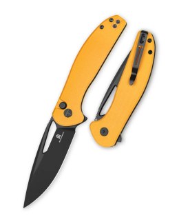 Nóż składany Bestechman Whalefin Yellow G10, Black PVD D2 (BMK18E)