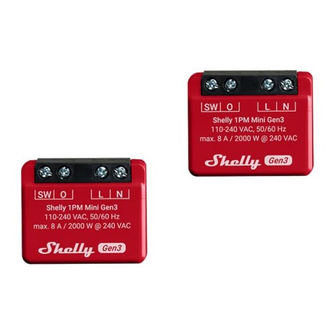 Zestaw 2 Sterowników Shelly 1PM Mini Gen4 Zigbee/Matter
