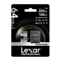 Zestaw 2 kart pamięci Lexar High-Performance Silver Plus microSDXC 2x64GB + adapter