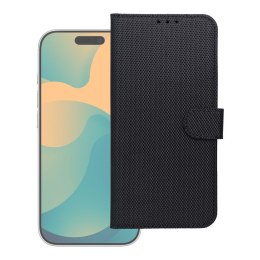 Etui z klapką na Xiaomi Redmi NOTE 15 PRO PLUS 5G 4Card RFID antykradzieżowe tech fabric czarne