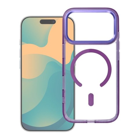 Etui na Samsung A56 Frame Clear Hybrid Mag Cover zgodny z MagSafe fioletowe