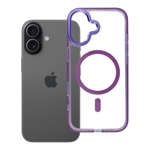 Etui na iPhone 17 Frame Clear Hybrid Mag Cover zgodny z MagSafe fioletowe