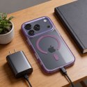 Etui na iPhone 17 Frame Clear Hybrid Mag Cover zgodny z MagSafe fioletowe