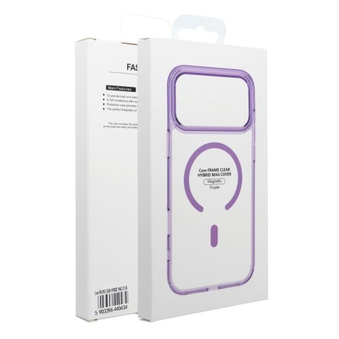 Etui na iPhone 17 Frame Clear Hybrid Mag Cover zgodny z MagSafe fioletowe