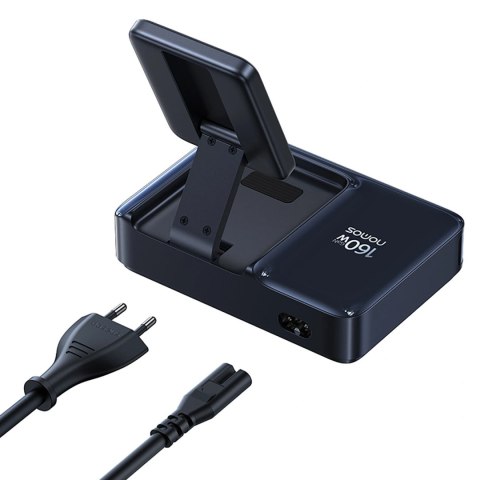 Stacja ładująca Baseus Nomos NH21 Qi2 160W 5w1 bezprzewodowa ze zwijanym kablem - czarna