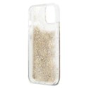 Etui Guess Peony Liquid Glitter na iPhone 13 mini - złote