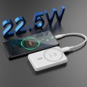 Powerbank magnetyczny Dudao K14S 20W 5000mAh 1x USB-A 1x USB-C - biały