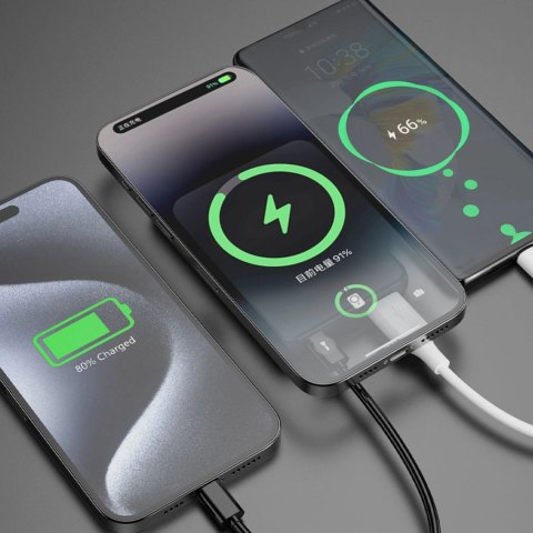 Powerbank magnetyczny Dudao K14S 20W 5000mAh 1x USB-A 1x USB-C - czarny