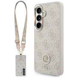 Guess nakładka 4G Big Rhinestone Triangle Strap MagSafe do Samsung Galaxy S26 różowa