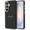 Guess nakładka Saffiano Peony Embossed Ring MagSafe do Samsung Galaxy S26 Plus czarna