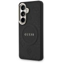 Guess nakładka Saffiano Peony Embossed Ring MagSafe do Samsung Galaxy S26 Plus czarna