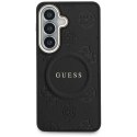 Guess nakładka Saffiano Peony Embossed Ring MagSafe do Samsung Galaxy S26 Plus czarna