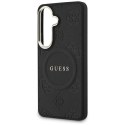 Guess nakładka Saffiano Peony Embossed Ring MagSafe do Samsung Galaxy S26 Plus czarna