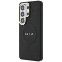 Guess nakładka Saffiano Peony Embossed Ring MagSafe do Samsung Galaxy S26 Ultra czarna