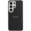 Guess nakładka Saffiano Peony Embossed Ring MagSafe do Samsung Galaxy S26 Ultra czarna