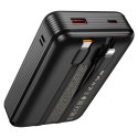 Powerbank Hoco 20000 mAh QC PD 22,5W z wbudowanymi kablami USB C + Lightning Q37A czarny