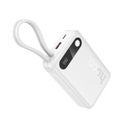 Powerbank Hoco 20000 mAh QC PD 2A 22,5W z wbudowanymi kablami USB C + Lightning J171A biały