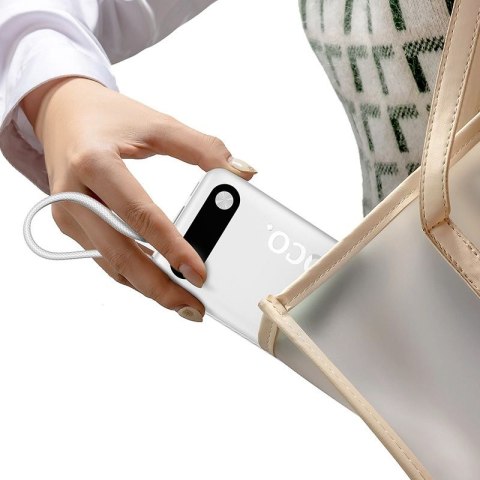 Powerbank Hoco 20000 mAh QC PD 2A 22,5W z wbudowanymi kablami USB C + Lightning J171A biały